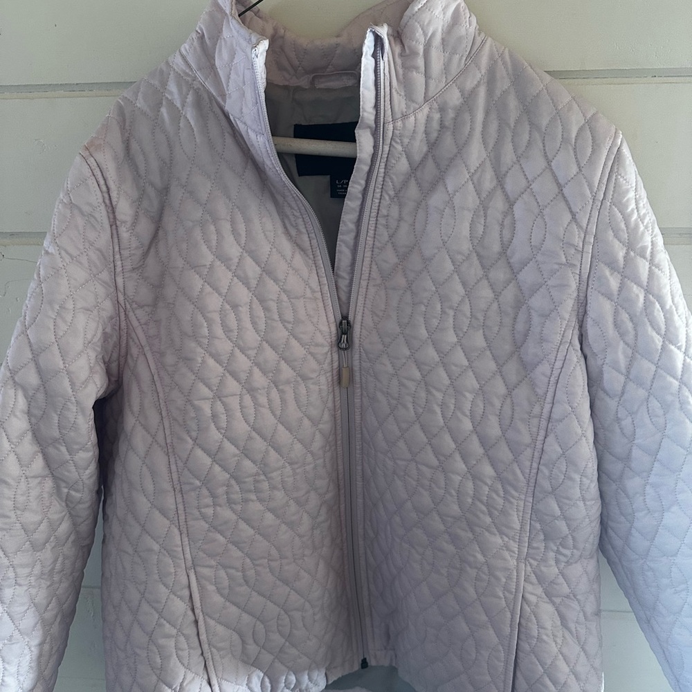 Lands' End Quilted Jacket in Light Lavender Sz L/P